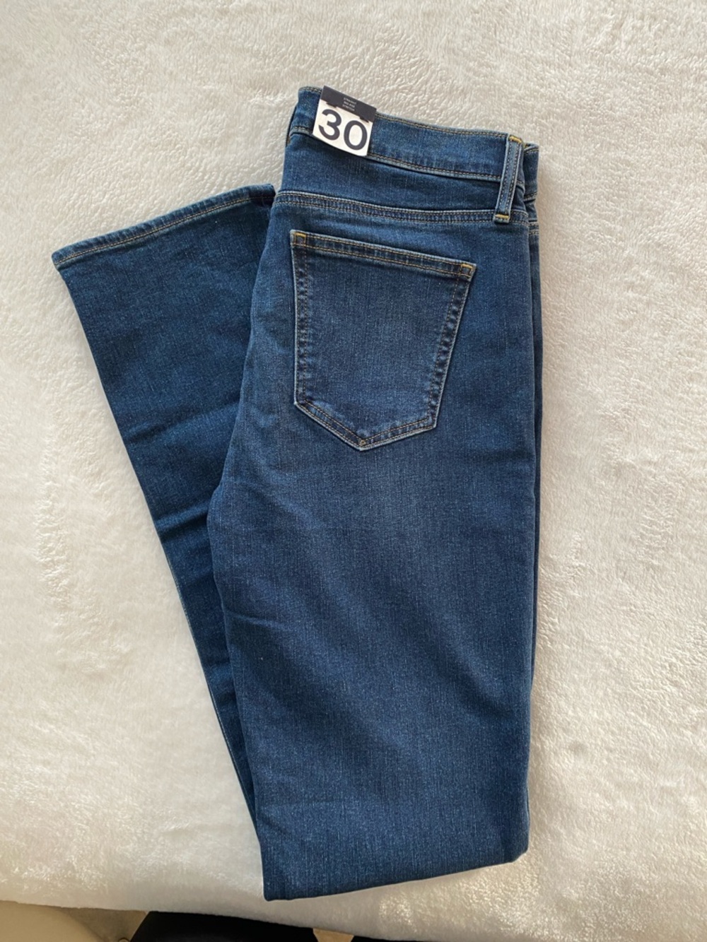 GAP Classic Straight Mid-Rise Jeans in Dark Blue Denim